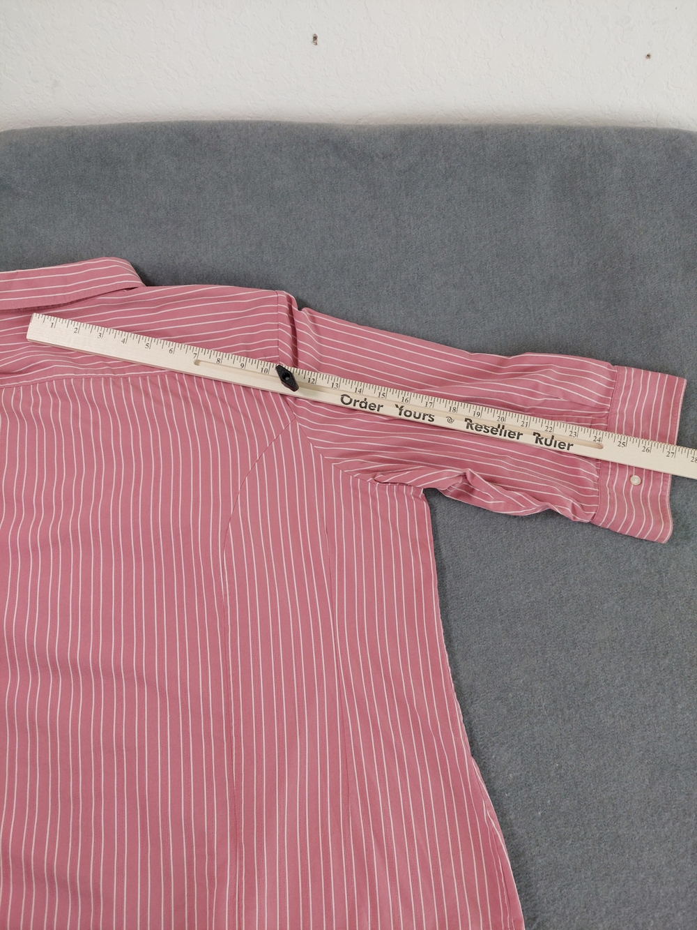 Riders by Lee Pink White Striped Button Down Blouse 3/4 Sleeve 3X Plus Cotton - Picture 5 of 7